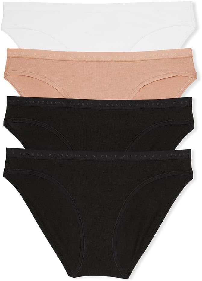 Victoria's Secret Cotton Bikini Panty Pack, Underwear for Women, 4 Pack (XS-XXL)