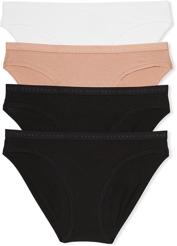Victoria's Secret Braguitas de bikini de algodón elástico para mujer, paquete de ropa interior