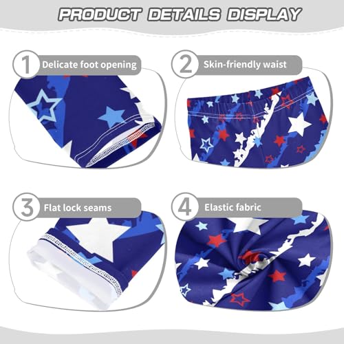 Red Blue Stars Girls Leggings,Workout Leggings for Girls Toddler Athletic Leggings Size for 3-10T3
