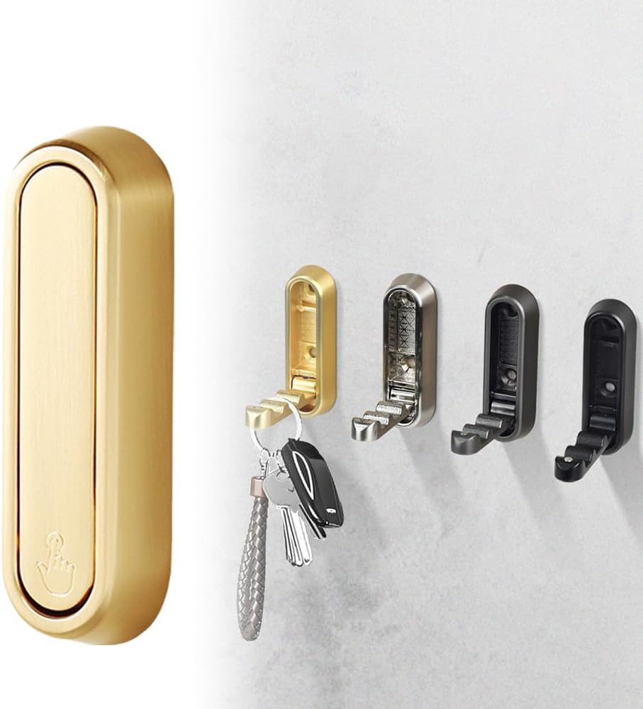 mobumeia 2 stuks vouwhaken, wandhaken, multifunctionele kledinghaken, wandhouder van zinklegering, antislip, voor slaapkamer, badkamer, kledingkast, woonkamer enz. (goud mobumeia 2 stuks vouwhaken, wandhaken, multifunctionele kledinghaken, wandhouder van zinklegering, antislip, voor slaapkamer, badkamer, kledingkast, woonkamer enz. (goud