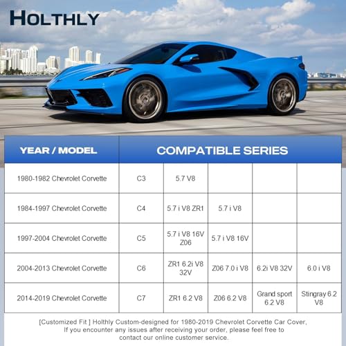 Image of 10 Layers Car Cover Custom Fit for Chevrolet Corvette (1980-2019) C3,C4,C5,C6,C7, Waterproof All Weather for Automobiles, Outdoor Full Cover Sun Dust Rain Protection with Cotton. Black