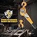 YELLOW JACKET 1.5 Ton Manual Lever Chain Hoist, 10 FT Come Along, G80 Galvanized Carbon Steel with Weston Double-Pawl Brake, Chain Come Along and Safety Measures for Chain Fall