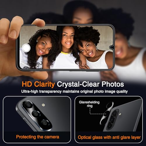 Image of Wiaocit 3 Pack Tempered Glass Privacy Screen Protector for Samsung Galaxy A17 5G with 3 Pack Camera Lens Protector, 9H Hardness, Bubble Free, Case Friendly