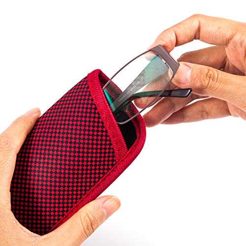 Image of TRIUMPH VISION 3 Pack Reading Glasses Pouch - Soft Eyeglasses Bag Portable Cloth Eyewear Case