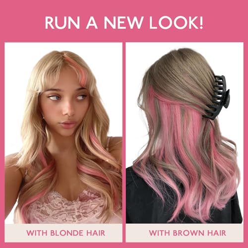 Image of WENNALIFE Tape in Hair Extensions, Human Hair Peach Pink, 10pcs 20g 10 inch Remy Invisible Tape, Straight Colored Soft Real Human Hair Refill Set