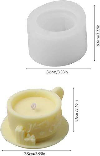 Miniatura 7 de 2 moldes para velas de taza de café, molde de vela en forma de taza de café para los amantes de las manualidades, molde de jabón perfumado para taza