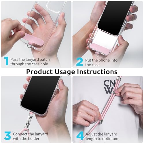SURPHY Cuerda para Móvil, Cordón de Correa Colgante con 2 Parches Duraderos, Correas Ajustable para Cuello, Cadena Multifuncional Compatible con la Mayoría Fundas,Rosa y Morado - imagen 6