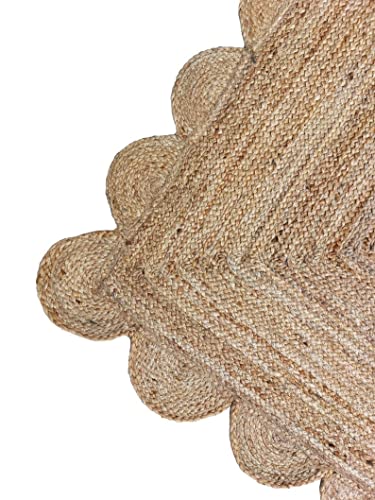 Scallop-Pattern-Jute-Bohemian-Area-Rug-5-x-8 Scallop Pattern Jute Bohemian Area Rug 5 x 8