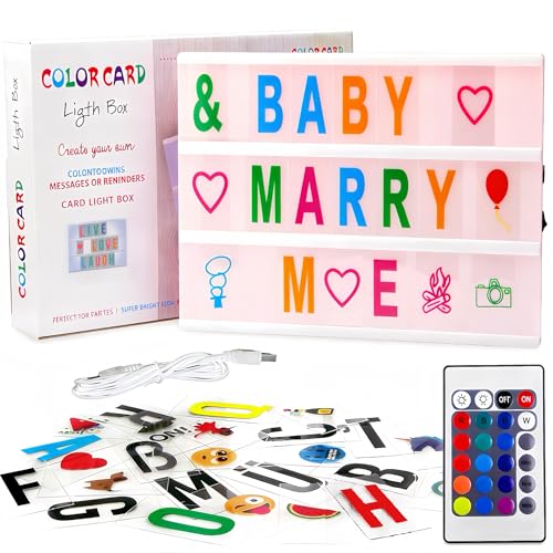 Frasheng Boite Lumineuse Message LED,Light Box Rose avec 192 Lettres et Emojis,LED Light Box Set,Format A4,Blockbuster Letter Box,Un Pratique et Romantique Cadeau pour Toutes Les Fêtes Importants