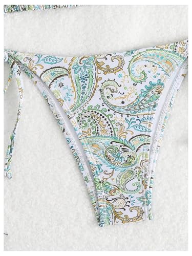 Verdusa Women's 2 Piece Paisley String Halter Bikini Set Self Tie High Cut Swimsuit4