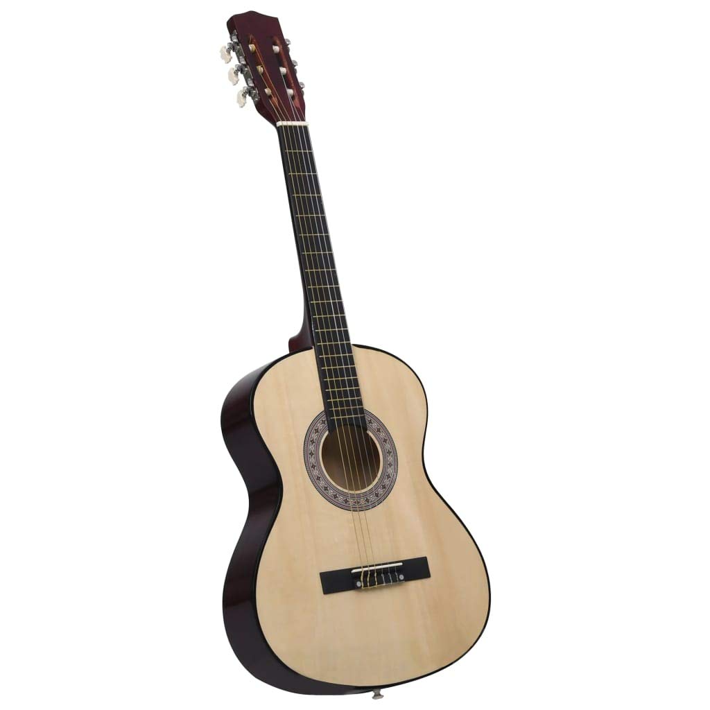 Set de Guitarra española clásica niños y Principiantes 4/4, Color Madera Claro