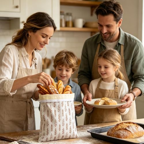 Bolsas reutilizables para pan lavables y portátiles con almacenamiento de gran capacidad 3