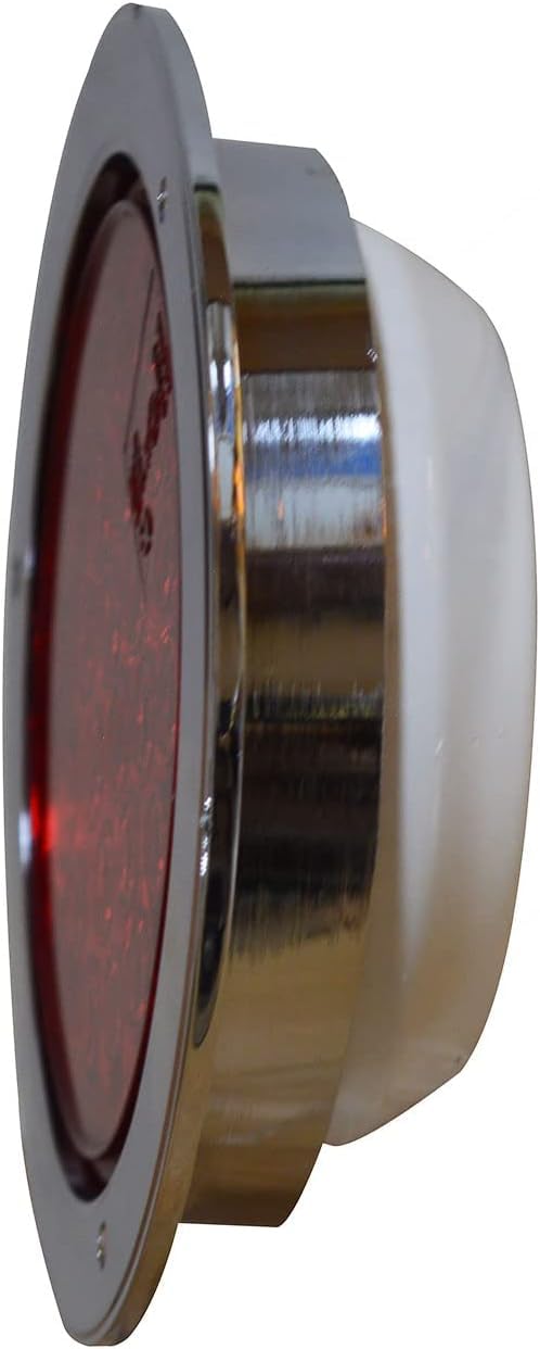Rotondo 4" LED Rosso Coda Stop Lampada Luce per Trattori Carrelli Trailers Plastica Telaio (2 Pezzi 12000105T