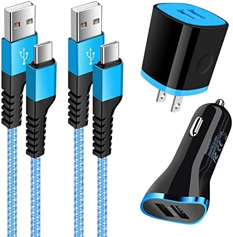 Motorola USB-C Car Charger+Fast Charger Block+2 Type C 3ft Cables for Moto G Stylus 5G, G Power, Edge + 2023, Moto G, Defy 2, Moto G51,G50,G10, Google Pixel 7a/6/5/4/3a XL, Samsung Galaxy S23/S22/S21