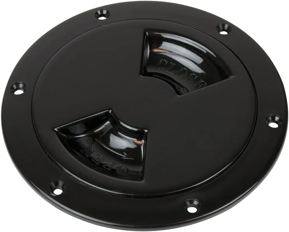 Sea-Dog Smooth Quarter Turn Deck Plate - Black - 6