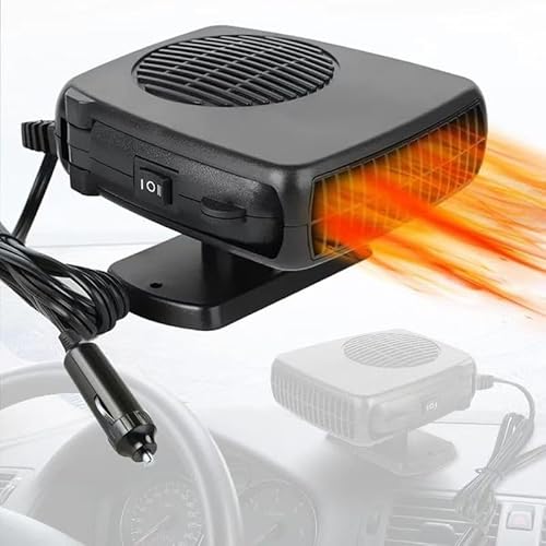Portable 12V Car Heater & Defroster, 150W Fast Heating & Cooling Fan,Plug In Car Heater for Windshield Defogger with 180° Rotary Car Heaters for Vehicle,Car,RV,SUV