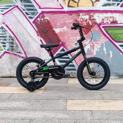 Image of 12 14 16 18 Inch Kids Bike BMX Style Bicycle with Training Wheels Coaster Brake for 2-10 Years Old Toddlers Boys Girls Multiple Colors