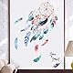 WandSticker4U®- [Aquafarben] Wandtattoo TRAUMFÄNGER bunt XXL (80x80 cm) I Wandsticker Traumfänger Feder Aufkleber I Wanddeko Schlafzimmer Kinderzimmer Deko Mädchen Teenager GROß