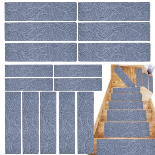 Rrlihjgu - Revestimientos antideslizantes para escaleras (15 unidades, adhesivos para despegar y pegar | Alfombra protectora adhesiva antideslizante para interior escaleras ancianas perros animales |