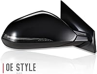 Vista 50 de DNA Motoring OEM-MR-HY1320239 Heated Powered Left Driver Side Door View Mirror W/Blind Spot Detection & Turn Signal Compatible with 2018-2019 Sonata