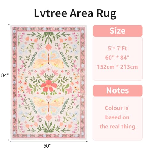 Tapete para sala 5'x7' beige de lana sintética antideslizante miniatura 2