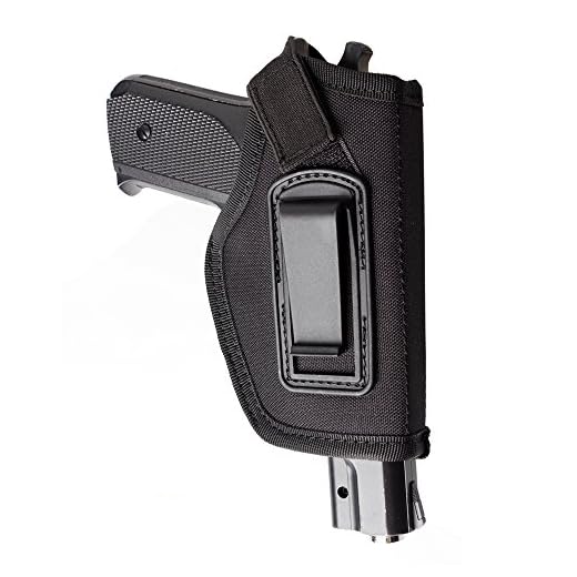 IWB Holster - Cartuchera para interior de la cintura, oculta - para pistola M&P Shield de 9 mm, GLOCK 19 43 17 26 23 27 P320 Ruger LC9, LC380 y pistolas de tamaño similar, Negro