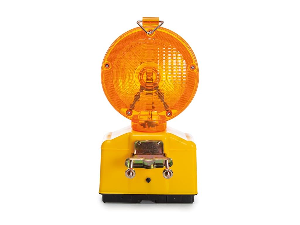 Perel Lampe de chantier LED orange, pour une grande visibilité sur le chantier ou dans les zones dangereuses