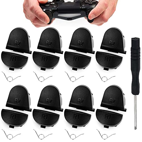 ZDNT 16PCS L1 L2 R1 R2 Bouton,PS4 Trigger Boutons,L1 R1 L2 R2 Bouton et ressorts,Pièces de rechange R1 R2 Bouton,Bouton Manette PS4 Pièces de Rechange pour Accessoires Playstation4 PS4 Controller Cover
