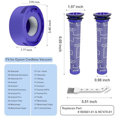 Image of ARTSHU HEPA Filter Replacement Compatible with Dyson V7 V8 (Pack of 2)