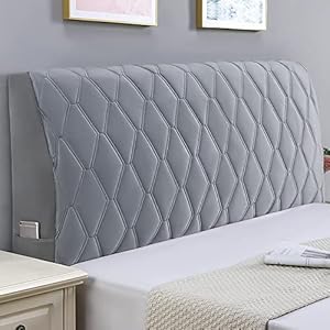 Hoofdeindehoezen Fluweel Hoofdeinde hoes Wasbare stofdichte hoofdeindebeschermer Hoofdbordovertrek Decoratief voor Twin Full Queen King Size Bed -grijs-180cm