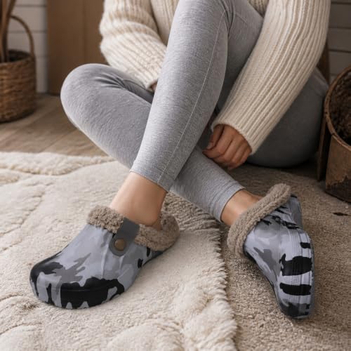 Image of Beslip Fur Lined Clogs for Women & Men Fuzzy Slippers with Memory Foam