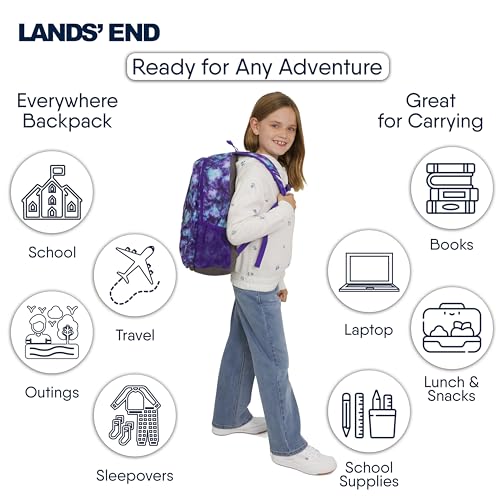 Image of Lands' End Unisex Kids Large ClassMate Lightweight Durable Elementary School Backpack, Plum