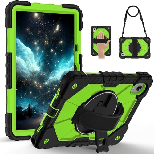 Étui iPad Pro 13 (M5) 2025 coque antichoc silicone rigide avec support rotatif noir et vert