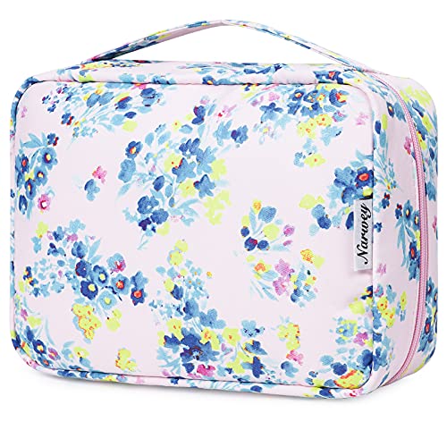 Image of Hanging Travel Toiletry Bag Cosmetic Make up Organizer for Women and Girls Waterproof (Pink Flower)