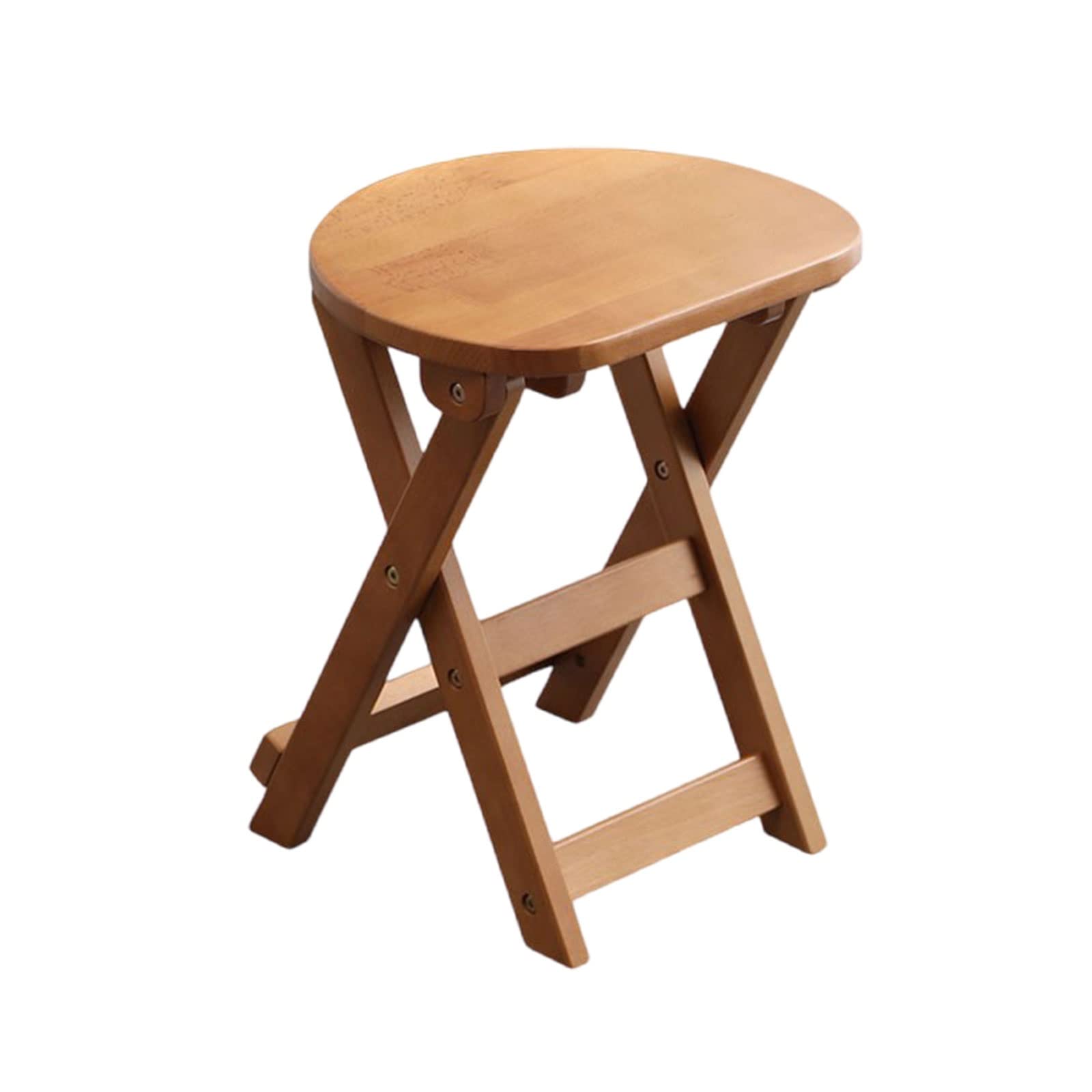 GTHTUHFD Stools To Sit On Folding - Kitchen Chairs Folding Bars, Stool Solid Wood Folding Stool Seat Diameter 36Cm Lightweight And Portable Seat Height 43Cm And 62Cm,Log Color-43cm