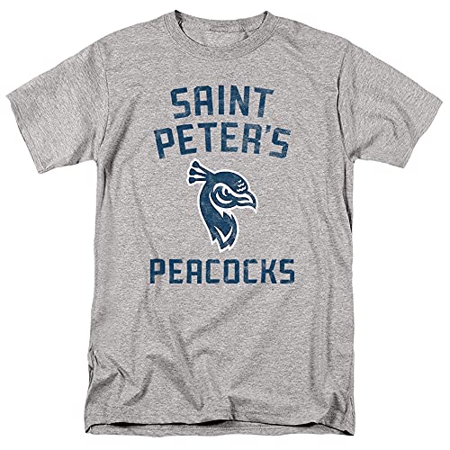 Saint Peters University Official Saint Peters Peacocks Logo Unisex Adult T-Shirt, Athletic Heather, X-Large