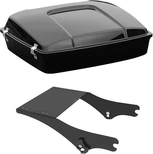 SLMOTO Paquete turístico de 5.5 pulgadas con pestillo y estante de montaje negro para Harley Touring Road King Street Glide Tour Pack 1997-2008
