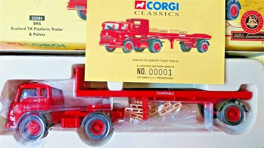 ミニカー corgi 23202 bedford tk plateforme camion Amazon.com: Corgi Classics BRS Bedford TK with Trailer
