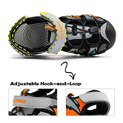 Image of JMFCHI Boys Girls Kids Closed Toe Sports Sandals Summer Water Shoes | Little /Big Kid,Comfortable lightweight,Non-slip soft sole,Hook-and-loop closure,Easy wear,Anti-collision toe,Daily casual