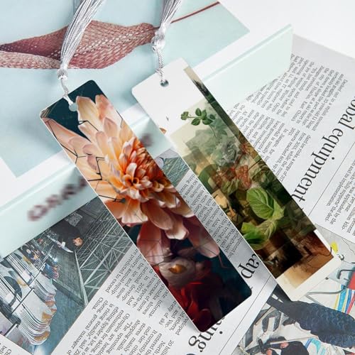 6 marque-pages à pompons floraux idéal cadeau vers de bibliothèque