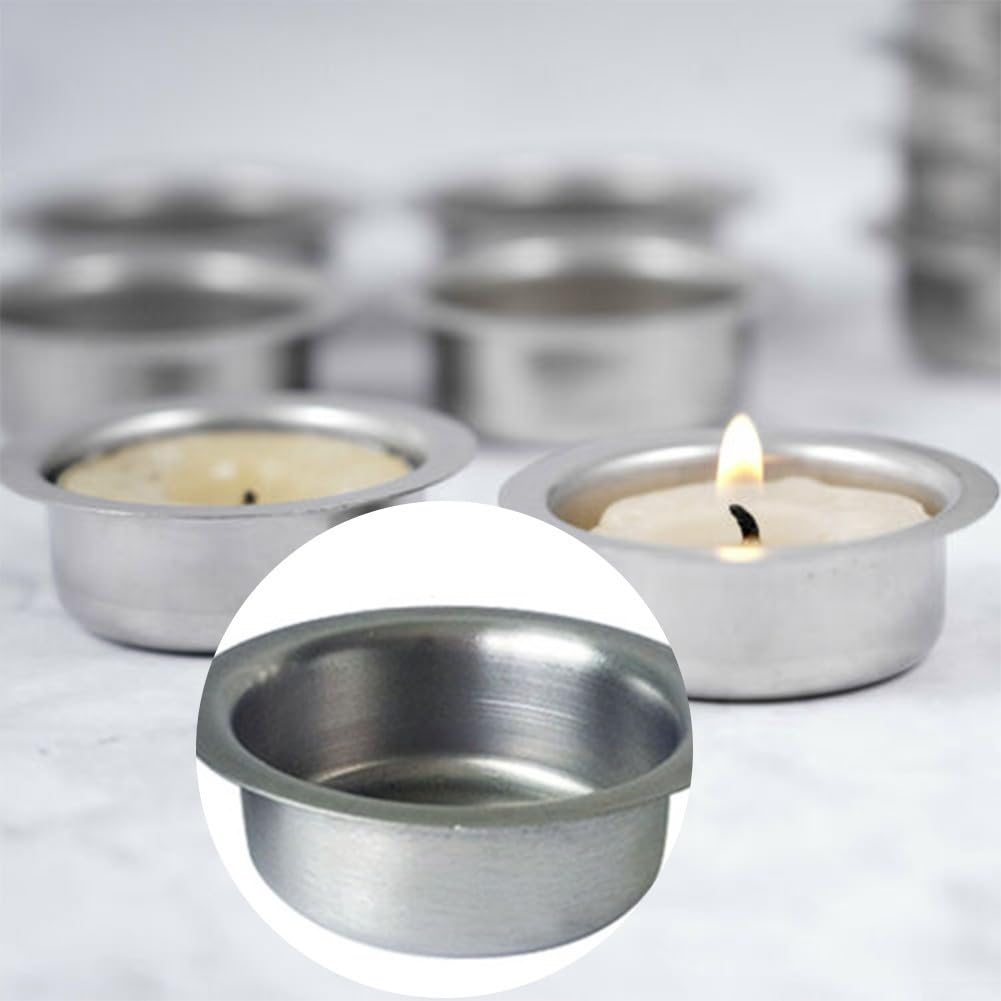 12 tazze per candele in acciaio inossidabile, base per candela in metallo, accessori per candelabri, supporto per lampada a olio, stampo per tazze di candela