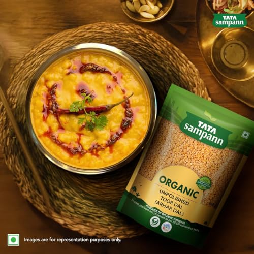 Image of Tata Sampann Organic Unpolished Toor Dal (Arhar Dal), 1 kg (Pack of 3)