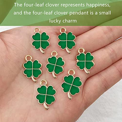 50 Pezzi Quadrifoglio in Metallo Ciondoli Forma di...