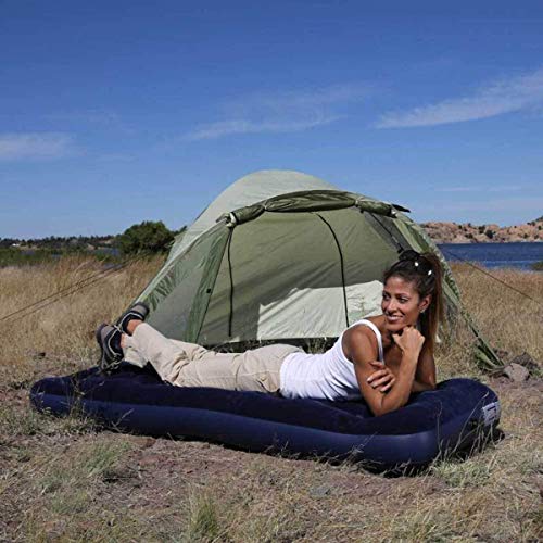 Image of Polyvinyl Chloride (PVC) Flocked Pvc Air Bed King Size Navy Blue (185X76X22 Cm) 67000, Single