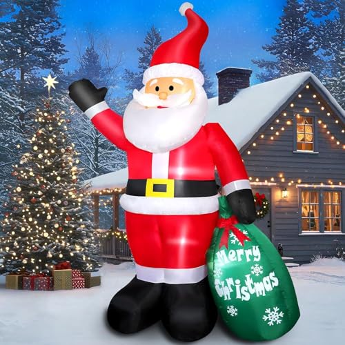 Aufblasbarer Weihnachtsmann 213 CM mit LED Beleuchtung, Weihnachtsdeko...