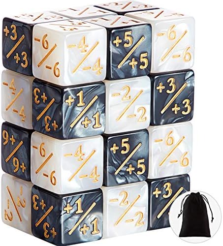 Sumind 24 Peças MTG Contadores de Dados D6 Verde Hexaedro Resina,...