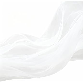 Soft Organza Tulle Fabric 160 cm x 3 m / 5 m / 10 m Transparent Mesh Decorative Fabric for Sewing for Wedding Party Archway Dress Tulle Skirt Veil and DIY Decoration White 160 cm x 3 m