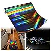 Holographic Laser Black Chrome Vinyl Sheet Car Wrap Film Self Adhesive Sticker 59.8'' x 7.8'' #2