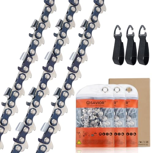 SAVIOR 3 Stück Sägeketten .325\" 1,5 mm 72 TG für 45 cm Schiene, Halbmeißel kette Kompatibel mit Husqvarna, Dolmar, Oregon 21BPX und mehr SAVIOR 3 Stück Sägeketten .325\" 1,5 mm 72 TG für 45 cm Schiene, Halbmeißel kette Kompatibel mit Husqvarna, Dolmar, Oregon 21BPX und mehr