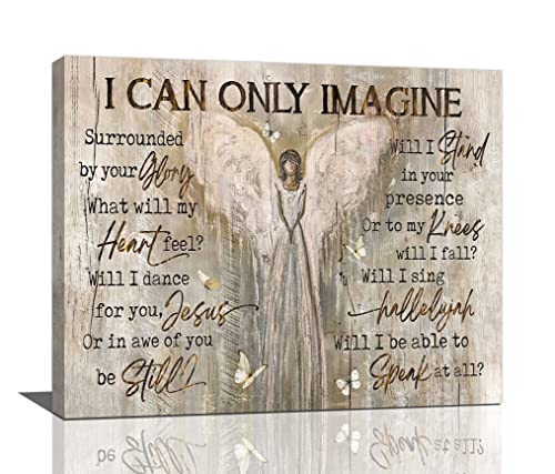 Arte de pared cristiano rústico con alas de ángel, decoración de pared, citas inspiradoras, cuadros impresos, obra de arte de granja, regalo cristiano enmarcado para baño, sala de estar, dormitorio
